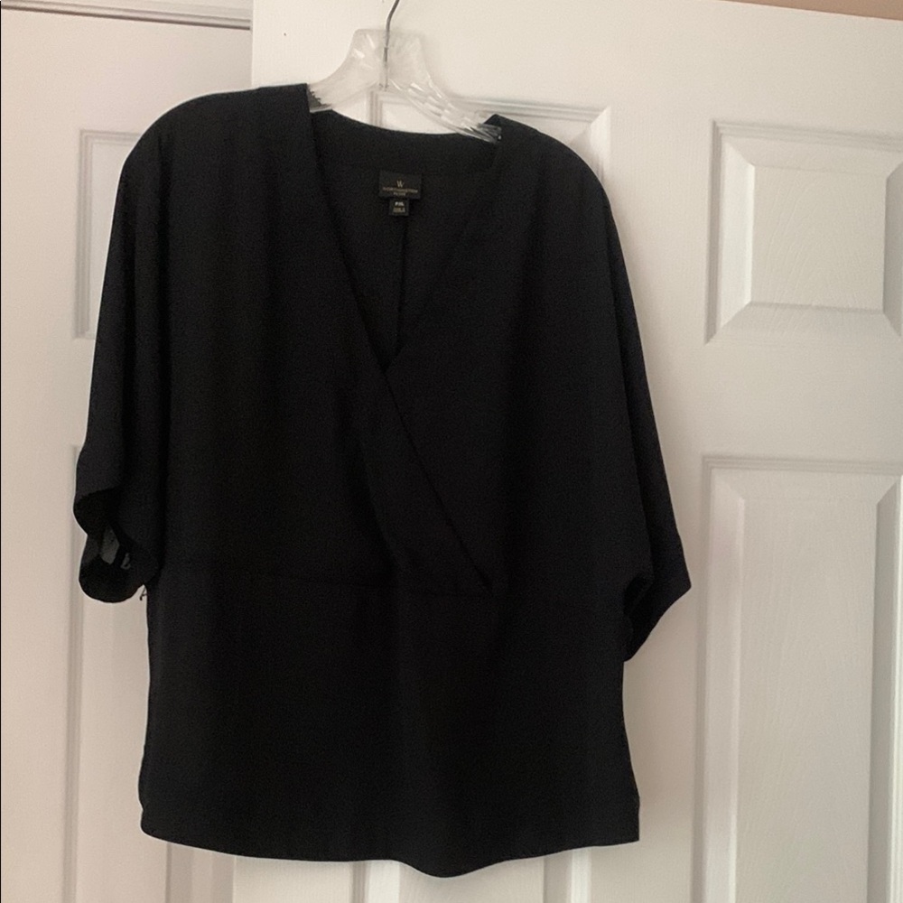 Worthington Black Wrap Blouse